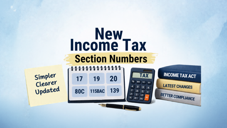New Income Tax Section Numbers
