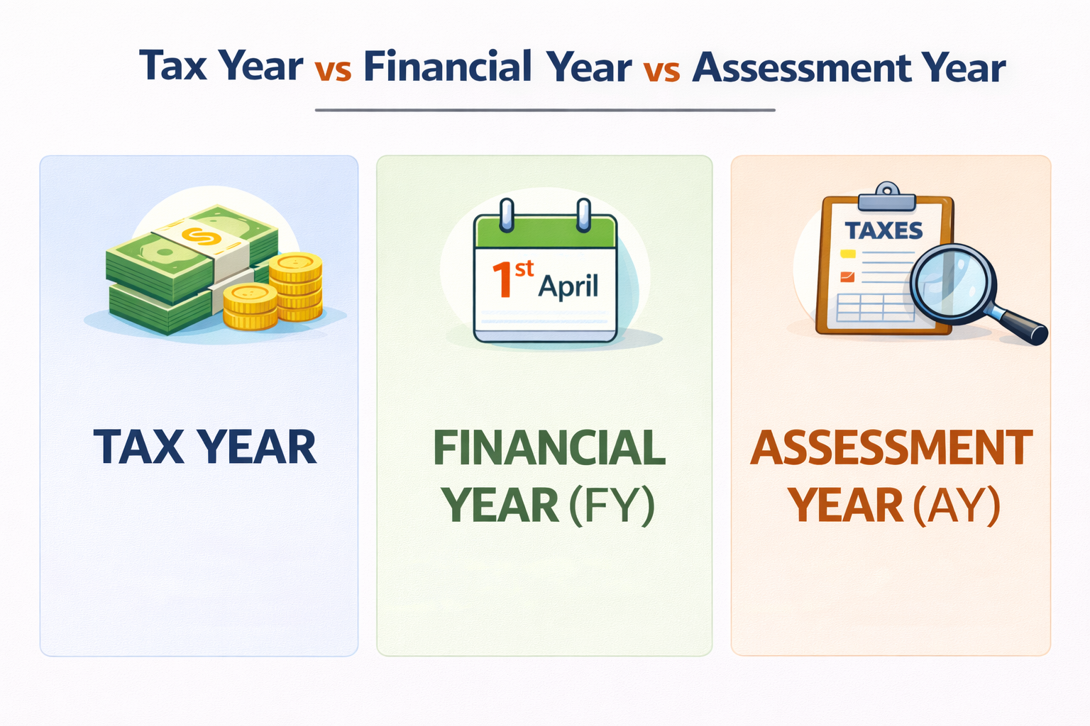 Tax year vs financial year vs assessment year