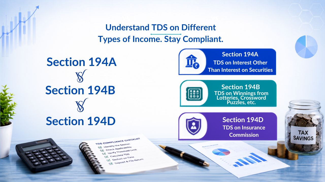 Section 194A vs Section 194B vs Section 194D